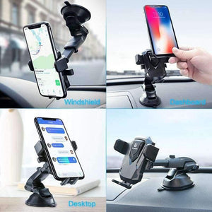 Planet Gates Black Luxury Car Phone Holder For iPhone X 8 7 6 Plus Windshield Mount Stand 360 Rotation Phone Holder For Samsung S9 S8 Plus