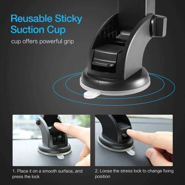 Planet Gates Black Luxury Car Phone Holder For iPhone X XS 8 7 Plus Windshield Car Mount Phone Stand 360 Car Holder For Samsung S9 S8 Note 9