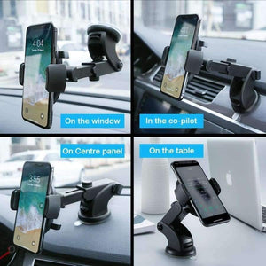 Planet Gates Black Luxury Car Phone Holder For iPhone X XS 8 7 Plus Windshield Car Mount Phone Stand 360 Car Holder For Samsung S9 S8 Note 9