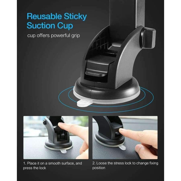 Planet Gates Black Luxury Car Phone Holder For iPhone X XS 8 7 Plus Windshield Car Mount Phone Stand 360 Car Holder For Samsung S9 S8 Note 9