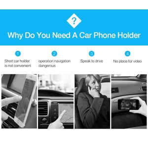 Planet Gates Black Luxury Car Phone Holder For iPhone X XS 8 7 Plus Windshield Car Mount Phone Stand 360 Car Holder For Samsung S9 S8 Note 9