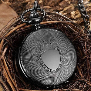 Planet Gates black Luxury Quartz Pocket Watch Chain Pendant Vintage Roman Numerals Necklace Watch Unisex Steampunk Women Men Gift