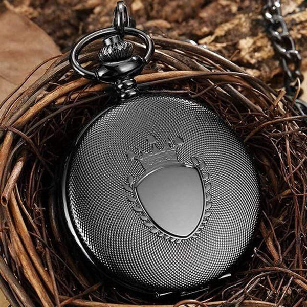 Planet Gates black Luxury Quartz Pocket Watch Chain Pendant Vintage Roman Numerals Necklace Watch Unisex Steampunk Women Men Gift