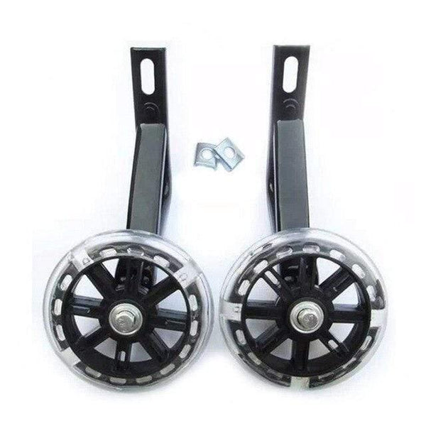 Planet Gates Black / M 1 Pair Children Kids Bicycle Bike Training Wheels Flash Stabilisers Safe For Cycling Balance YS-BUY