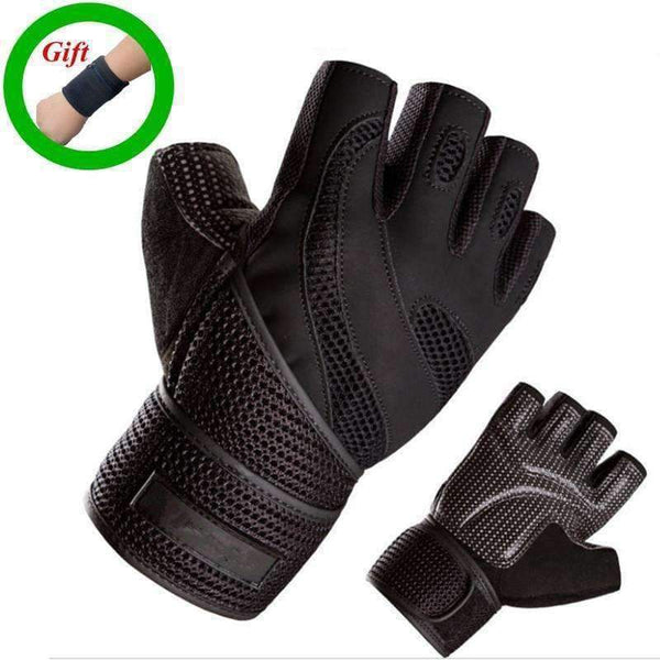 Planet Gates black / M 19-20cm Gym training gloves Crossfit  Body Building Dumbbell barbell An-slip Fitness Gloves with Wrist Support