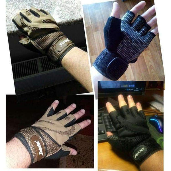 Planet Gates black / M 19-20cm Gym training gloves Crossfit  Body Building Dumbbell barbell An-slip Fitness Gloves with Wrist Support