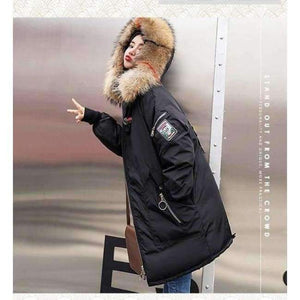 Planet Gates Black / M 2018 Fur Winter Jacket Women Ladies Parka Jackets Fur Collar Female Winter Coat Women Parkas New Coats
