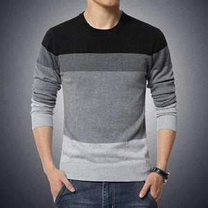 Planet Gates Black / M 2018 New Autumn Fashion Brand Casual Sweater O-Neck Striped Slim Fit Knitting Mens Sweaters And Pullovers Men Pullover Men M-5XL