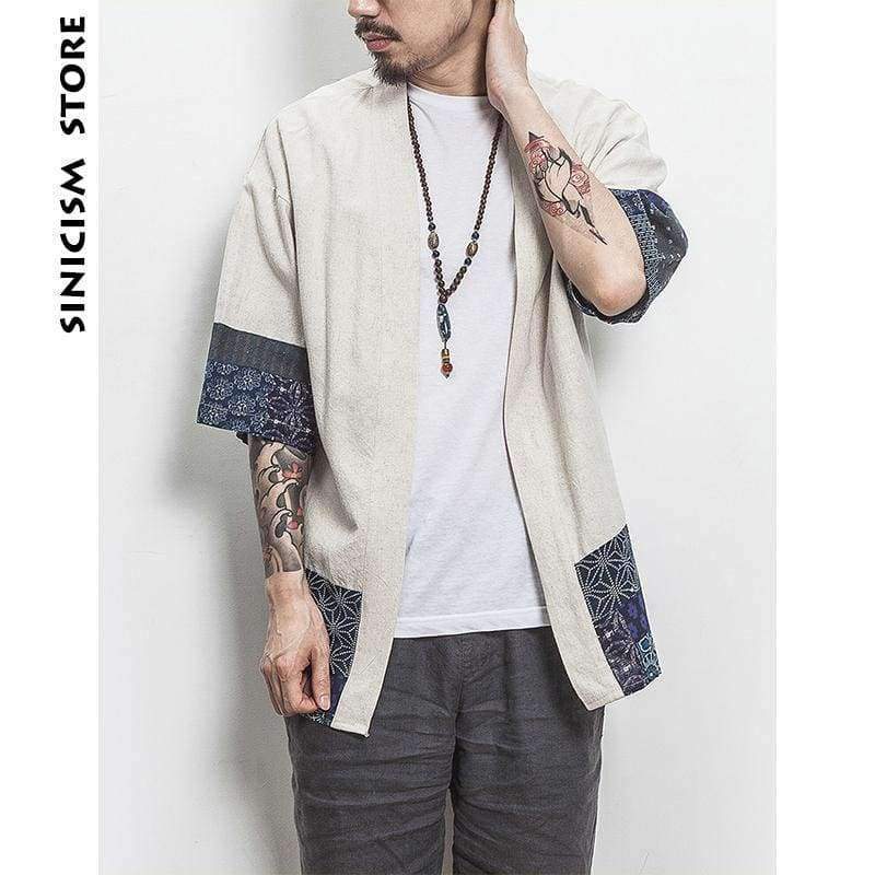Planet Gates Black / M (50-55kg) Sinicism Kimono Shirt Men Chinese Streetwear Vintage Kimono Shirt Men Linen Kimono Cardigan Men Shirt Plus Size 5XL 2018