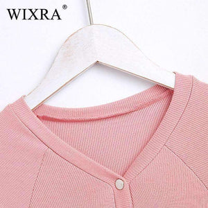 Planet Gates black / M Basic V Neck Women Cotton T-shirts Female Casual Tops Long Sleeve T-shirt Women Soft Elegant Knit Top Tees With Button