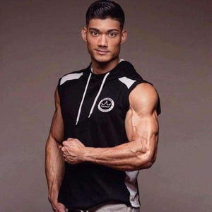 Planet Gates Black / M Bodybuilding sleeveless Hoodie Gyms Fitness cotton Sweatshirt 2018 New male Casual slim Sportswear Hooded vest