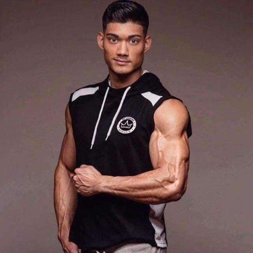 Planet Gates Black / M Bodybuilding sleeveless Hoodie Gyms Fitness cotton Sweatshirt 2018 New male Casual slim Sportswear Hooded vest