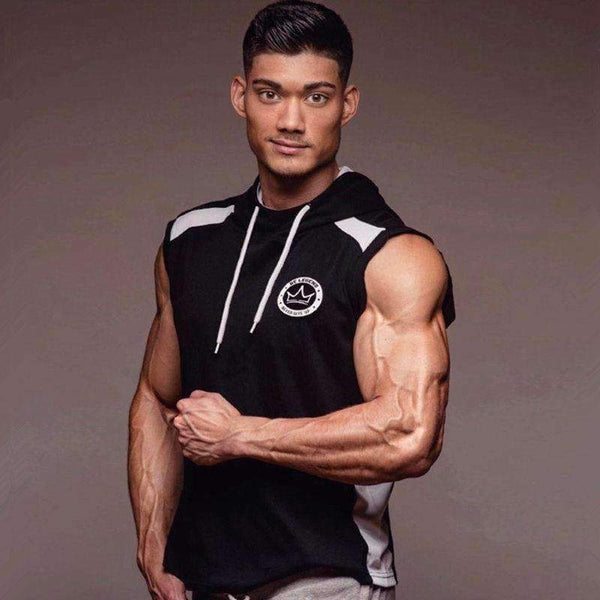 Planet Gates Black / M Bodybuilding sleeveless Hoodie Gyms Fitness cotton Sweatshirt 2018 New male Casual slim Sportswear Hooded vest