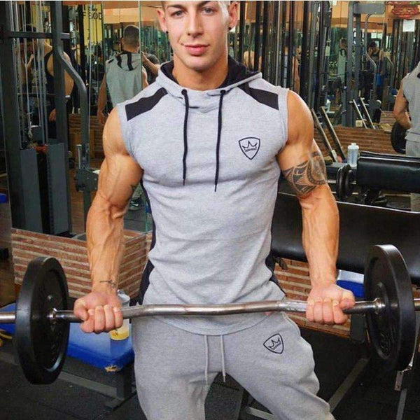 Planet Gates Black / M Bodybuilding sleeveless Hoodie Gyms Fitness cotton Sweatshirt 2018 New male Casual slim Sportswear Hooded vest