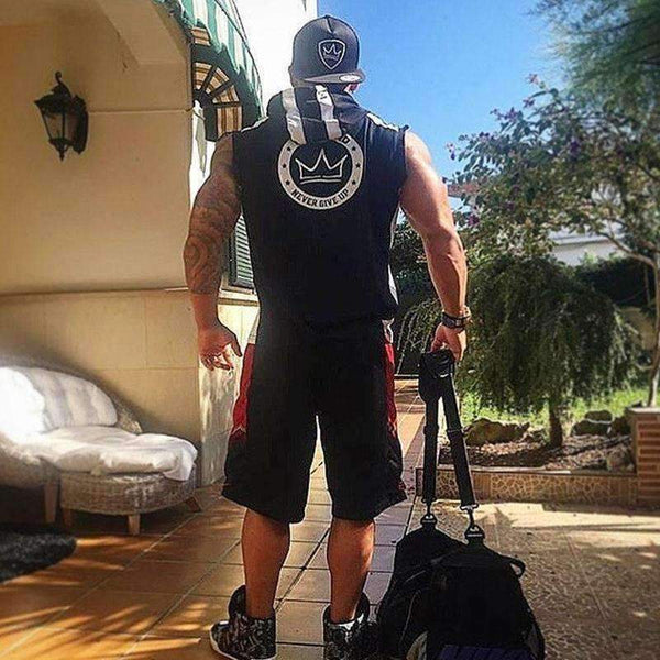 Planet Gates Black / M Bodybuilding sleeveless Hoodie Gyms Fitness cotton Sweatshirt 2018 New male Casual slim Sportswear Hooded vest