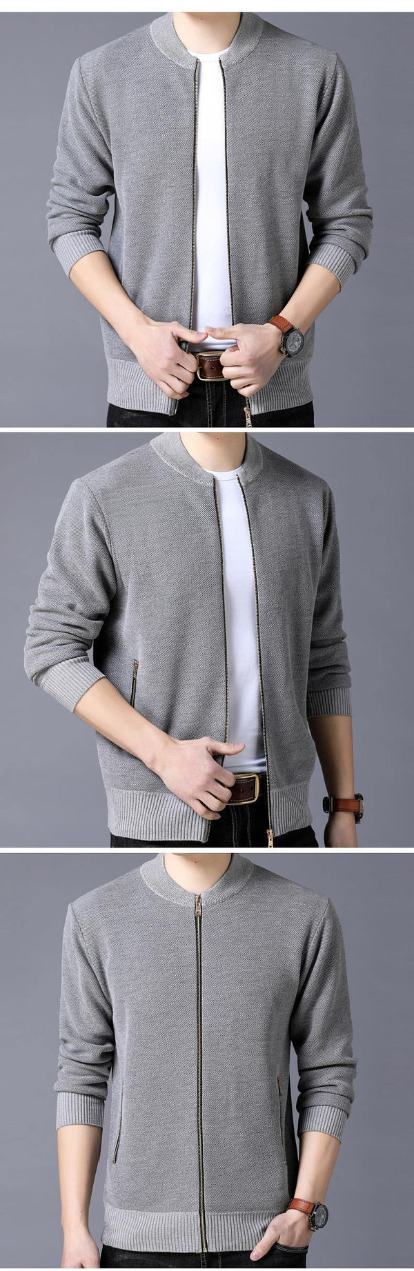 Planet Gates Black / M Brand-Clothing Jacket Men Casual  Collar Coat Men Solid Color Mens Clothes zipper Pockets Men's Jacket