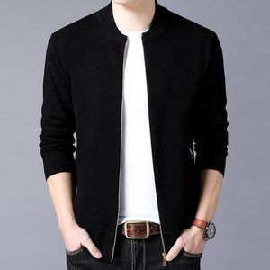Planet Gates Black / M Brand-Clothing Jacket Men Casual  Collar Coat Men Solid Color Mens Clothes zipper Pockets Men's Jacket