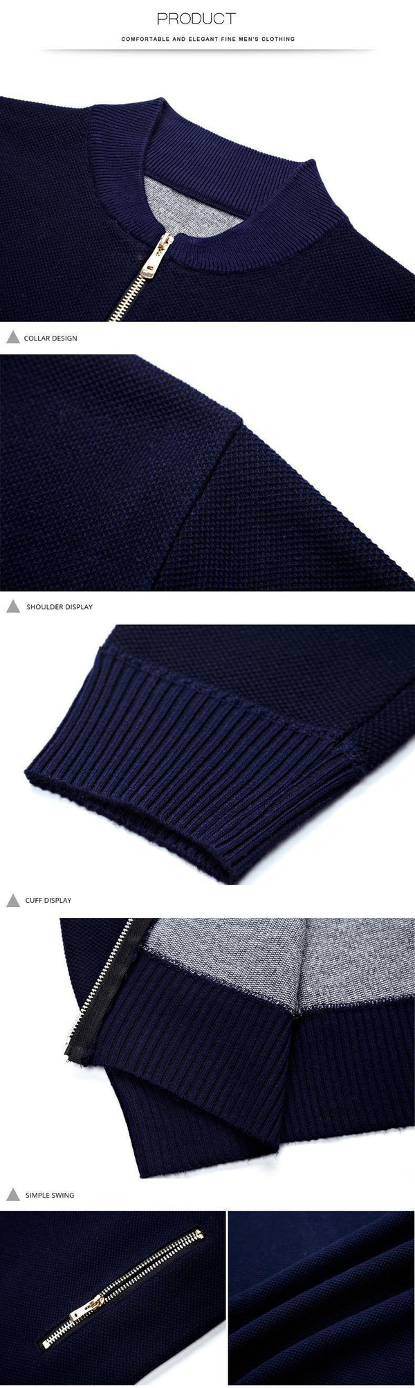 Planet Gates Black / M Brand-Clothing Jacket Men Casual  Collar Coat Men Solid Color Mens Clothes zipper Pockets Men's Jacket