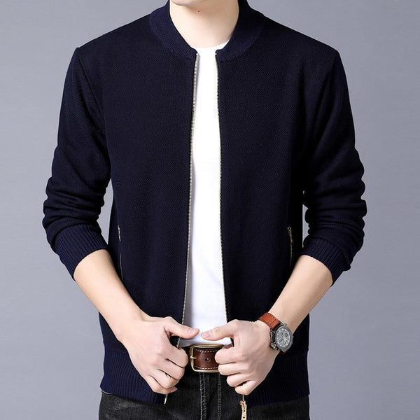 Planet Gates Black / M Brand-Clothing Jacket Men Casual  Collar Coat Men Solid Color Mens Clothes zipper Pockets Men's Jacket