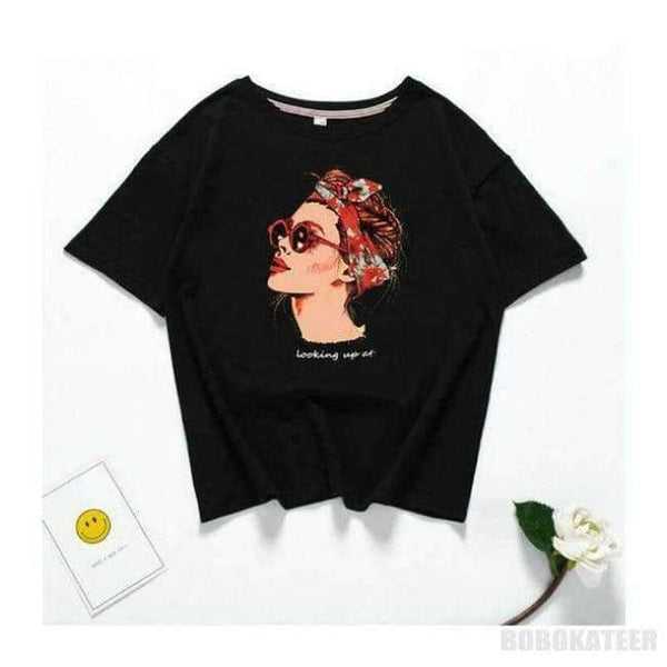 Planet Gates Black / M Casual Funny T shirt Women Tops Cotton Summer T-Shirt Woman Pink yellow black  2018 new  Round neck avatar printing