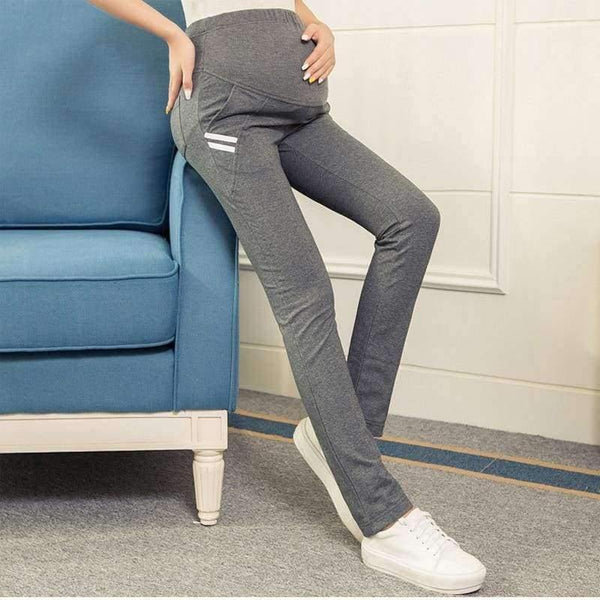 Planet Gates Black / M Cotton Maternity Pants for Pregnant Women Autumn Winter Casual Elastic Waist Sports Pants Overalls Pregnancy Trousers Clothing