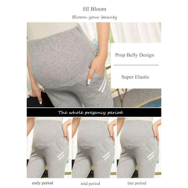 Planet Gates Black / M Cotton Maternity Pants for Pregnant Women Autumn Winter Casual Elastic Waist Sports Pants Overalls Pregnancy Trousers Clothing