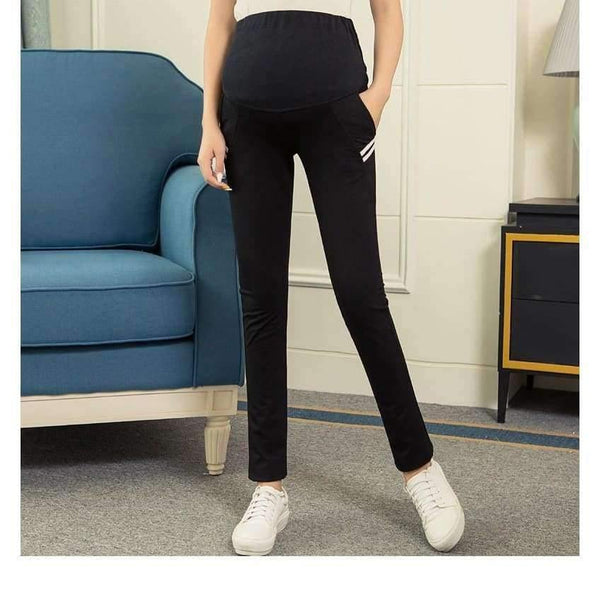 Planet Gates Black / M Cotton Maternity Pants for Pregnant Women Autumn Winter Casual Elastic Waist Sports Pants Overalls Pregnancy Trousers Clothing
