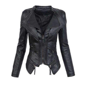Planet Gates black / M Gothic  faux leather PU Jacket Women Winter Autumn Fashion Motorcycle Jacket Black faux leather coats  Outerwear 2018 Coat HOT
