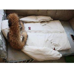 Planet Gates Black / M Jacket Large Real Raccoon Fur Winter Jacket Women 2018 Warm Thicken Hood Winter Coat Women's Cotton Down Parka Plus Size