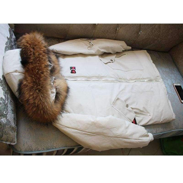 Planet Gates Black / M Jacket Large Real Raccoon Fur Winter Jacket Women 2018 Warm Thicken Hood Winter Coat Women's Cotton Down Parka Plus Size