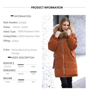 Planet Gates Black / M Jacket Large Real Raccoon Fur Winter Jacket Women 2018 Warm Thicken Hood Winter Coat Women's Cotton Down Parka Plus Size