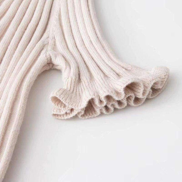 Planet Gates Black / M Knitted Short Ruffles Sleeve Shirt Crop Top Unif Sexy Street Wear White Femme Short Sleeve funny T Shirt Summer