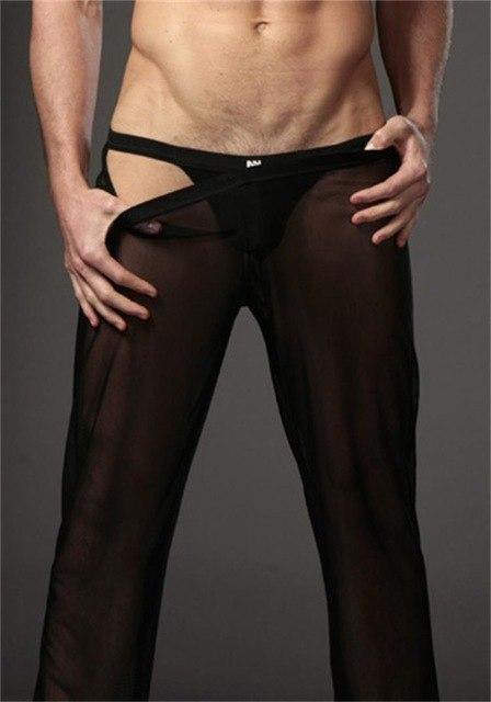 Planet Gates Black / M Men Transparent Loose Mesh Lounge Pants Loose-fitting Pants Pyjama Trouser Sleep Pant