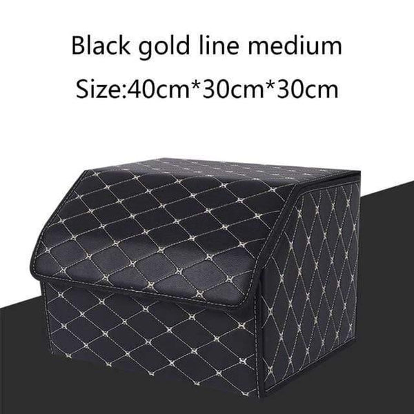 Planet Gates Black M Multipurpose Collapsible Car Trunk Storage Organizer With Lid Portable Car Storage Box Car Trunk Organizer