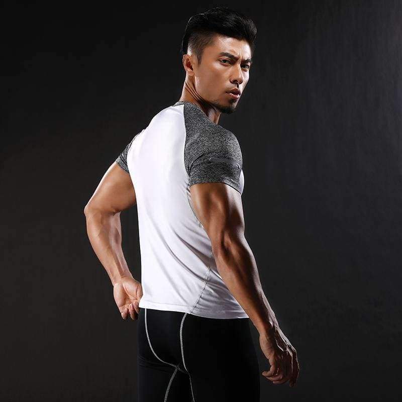 Planet Gates Black / M NANSHA Quick Dry Slim Fit Tees Men Patchwork T-Shirts Compression Shirt Tops Bodybuilding Fitness O-Neck Short Sleeve T Shirt
