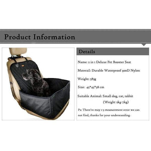 Planet Gates Black / M Nylon Waterproof Travel 2 in 1 Carrier For Dogs Folding Thick Pet Cat Dog Car Booster Seat Cover Outdoor Pet Bag Hammock
