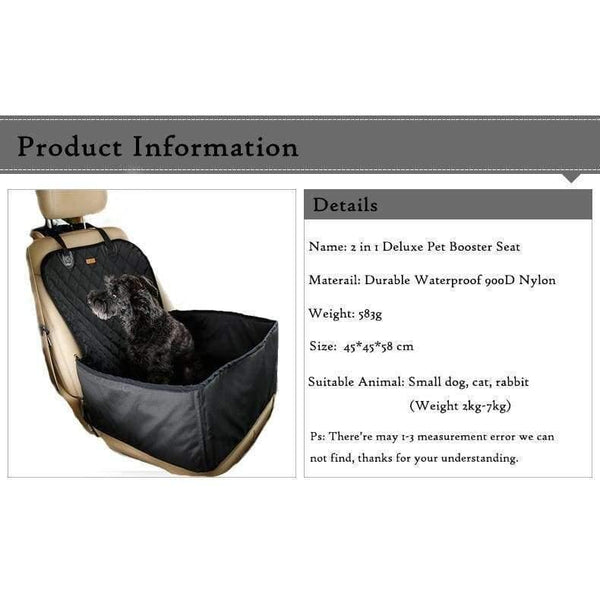 Planet Gates Black / M Nylon Waterproof Travel 2 in 1 Carrier For Dogs Folding Thick Pet Cat Dog Car Booster Seat Cover Outdoor Pet Bag Hammock