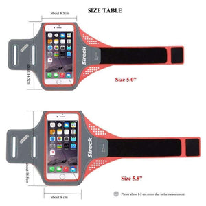 Planet Gates Black M Running Bag Waterproof Sport Arm Bag 5.0'' 5.8'' Phone Case Fitness Gym Bag Jogging Arms Belt Pouch Running Accessories