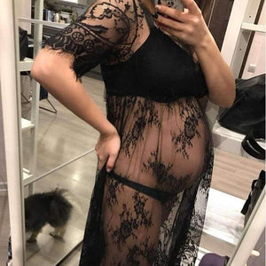 Planet Gates Black / M Summer Fashion maternity Sexy Lace Floral pregnancy dress photography clothes for pregnant women