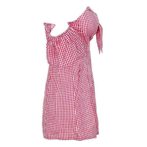 Planet Gates Black / M Summer Off shoulder plaid jumpsuit romper women Sexy backless bow high waist playsuit female  beach short overalls