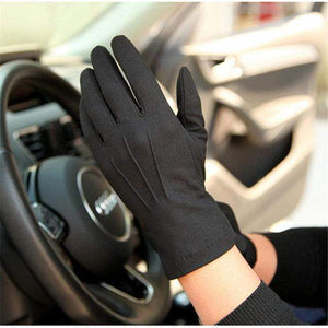 Planet Gates Black / M Summer Sun Protection Gloves Male Thin Breathable Anti-Slip Driving Gloves Anti-UV Full Fingers Man Mittens SZ105W1