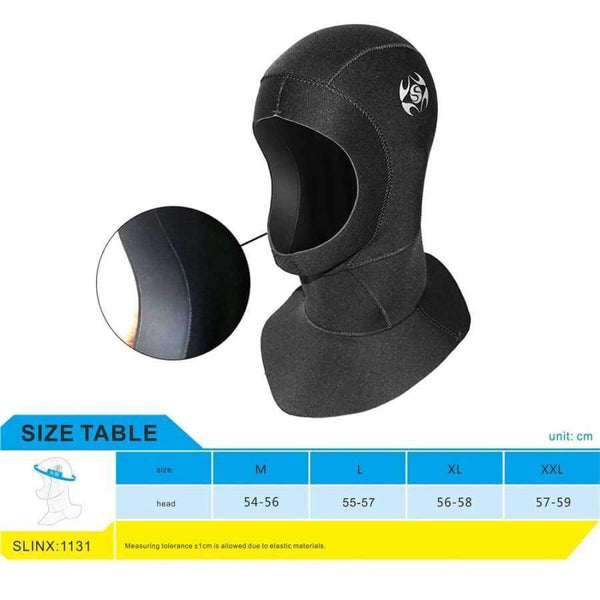 Planet Gates Black / M Swimming Diving Caps With Shoulder Snorkeling Hat Hood Neck Cover Neoprene Scuba Keep Warm Wetsuit Protect Hair