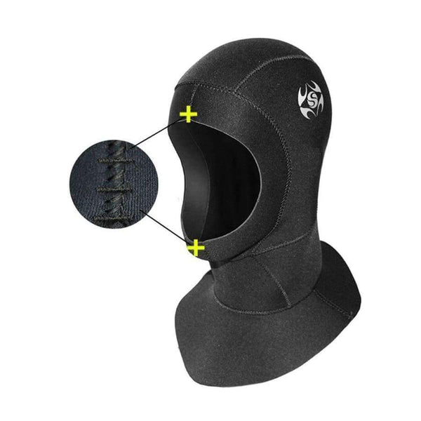 Planet Gates Black / M Swimming Diving Caps With Shoulder Snorkeling Hat Hood Neck Cover Neoprene Scuba Keep Warm Wetsuit Protect Hair