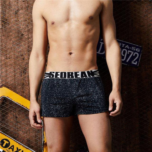 Planet Gates Black / M Underwear Men Sleep Bottoms 100% Cotton Shorts Men Pajamas Boxers Fashion Lounges Home Wear