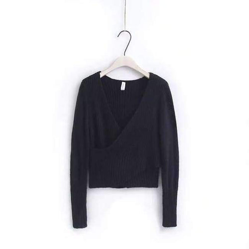 Planet Gates black / M V Neck Knitted Winter Sweater Women Pull Sleeve Femme Christmas Sweater Autumn 2018 Pullover Casual Jumper