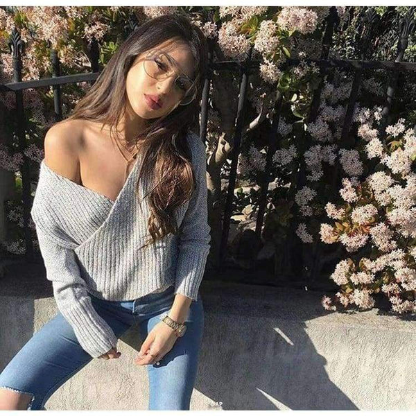 Planet Gates black / M V Neck Knitted Winter Sweater Women Pull Sleeve Femme Christmas Sweater Autumn 2018 Pullover Casual Jumper