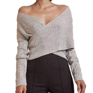 Planet Gates black / M V Neck Knitted Winter Sweater Women Pull Sleeve Femme Christmas Sweater Autumn 2018 Pullover Casual Jumper