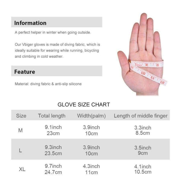 Planet Gates Black / M VBIGER Men Women Winter Warm Gloves Windproof Outdoor Gloves Thick Warm Mittens Touch Screen Gloves Unisex Anti-slip Design