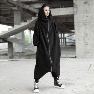 Planet Gates Black / M Women Hooded Coats Jackets Plus Size Female Long Sleeve Zip Long Jackets Ladies Winter Outerwear Thin Windbreakers