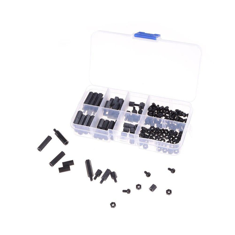 Black M3 Standoff Spacers Male Female Screw Nylon Hex Screws Nuts Repair Kits for Electronics Motherboard Fixed Spacing Screw